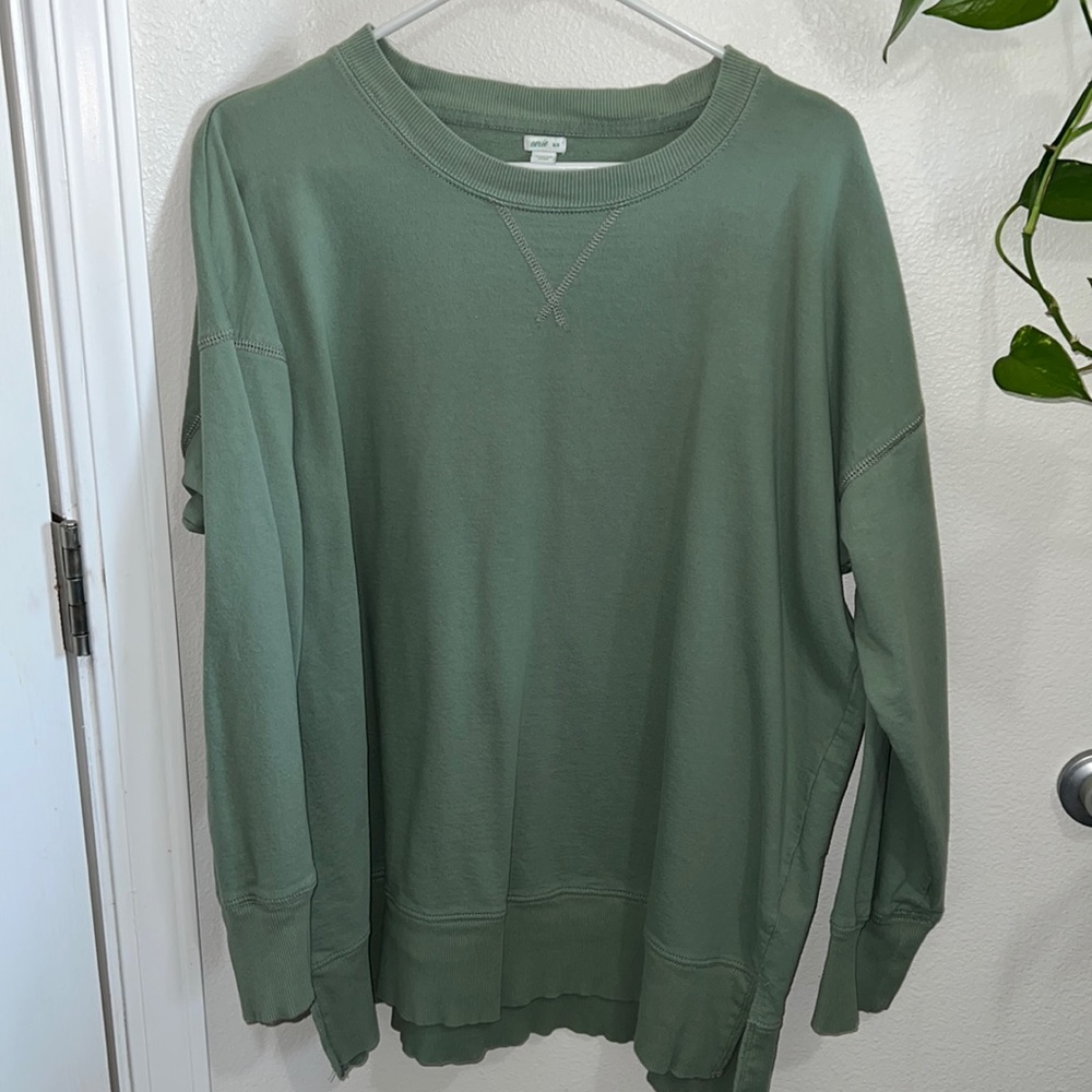 Aerie Womens Green Oversized Sweatshirt